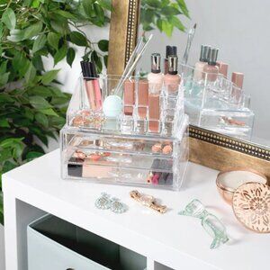 Clearly Chic 19 Compartment Cosmetic Organizer with 3 Drawer